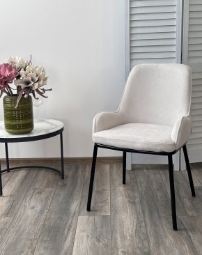 Стул BRIO CATO-01 Белый, фактурная ткань / черный каркас, ®DISAUR в Талице - talica.mebel24.online | фото 3
