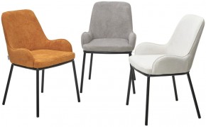 Стул BRIO CATO-01 Белый, фактурная ткань / черный каркас, ®DISAUR в Талице - talica.mebel24.online | фото 4