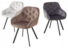 Стул GALE 360 град. поворот. BLUVEL-03 LIGHT GREY, велюр/ черный каркас, М-City в Талице - talica.mebel24.online | фото 2