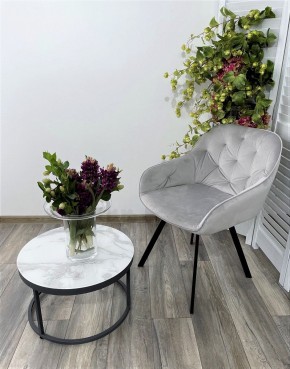 Стул GALE 360 град. поворот. BLUVEL-03 LIGHT GREY, велюр/ черный каркас, М-City в Талице - talica.mebel24.online | фото 6