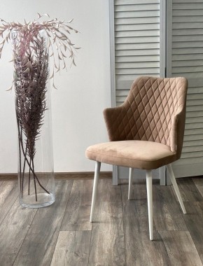 Стул HERMAN 360 град. БЕЖЕВЫЙ #5, велюр / белый каркас М-City в Талице - talica.mebel24.online | фото 4