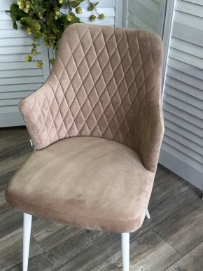 Стул HERMAN 360 град. БЕЖЕВЫЙ #5, велюр / белый каркас М-City в Талице - talica.mebel24.online | фото 5