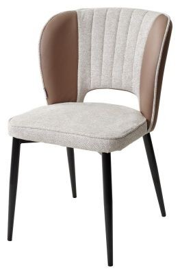 Стул HERMES WZ2042-02 светло-бежевый фактурный велюр/ HK017-31 серо-коричневый PU, М-City в Талице - talica.mebel24.online | фото 1