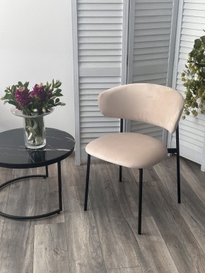 Стул ЛЕОНАРДО H-06 Бежевый, велюр / черный каркас М-City в Талице - talica.mebel24.online | фото 3
