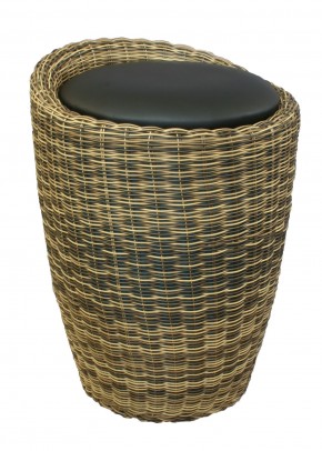 Табурет с местом для хранения LM-1100Rattan, чёрный в Талице - talica.mebel24.online | фото