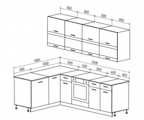 ТЕХНО Кухонный гарнитур угловой 2,4х1,6 м Компоновка №4 в Талице - talica.mebel24.online | фото 6