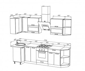 ТЕХНО Кухонный гарнитур угловой 2,7х0,9 м Компоновка №2 в Талице - talica.mebel24.online | фото 8