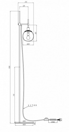Торшер Maytoni Erich MOD221-FL-01-G в Талице - talica.mebel24.online | фото 5