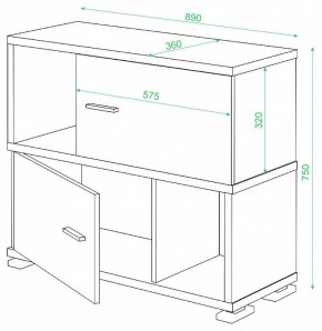 Тумба комбинированная Домино СБ-30/2 в Талице - talica.mebel24.online | фото 3