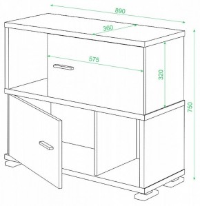 Тумба комбинированная СБ-30/2 в Талице - talica.mebel24.online | фото 2