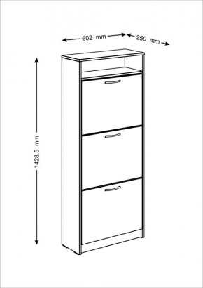Тумба ОРИОН с тремя полками для обуви, цвет Дуб Сонома в Талице - talica.mebel24.online | фото 3