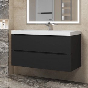 Тумба под раковину Uperwood Tanos 100 см, подвесная, черная матовая в Талице - talica.mebel24.online | фото 8