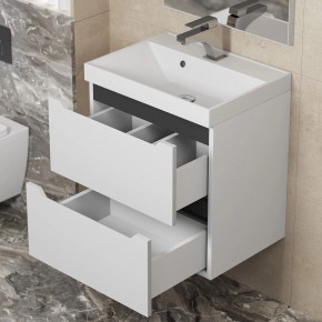 Тумба под раковину Uperwood Tanos 50 см, подвесная, белая/графит в Талице - talica.mebel24.online | фото 7