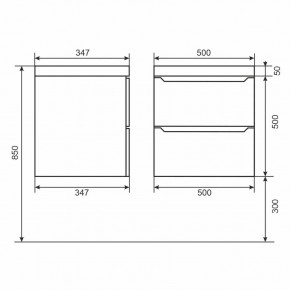 Тумба под раковину Uperwood Tanos 50 см, подвесная, белая матовая в Талице - talica.mebel24.online | фото 2