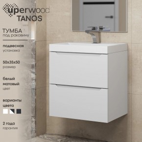 Тумба под раковину Uperwood Tanos 50 см, подвесная, белая матовая в Талице - talica.mebel24.online | фото 6