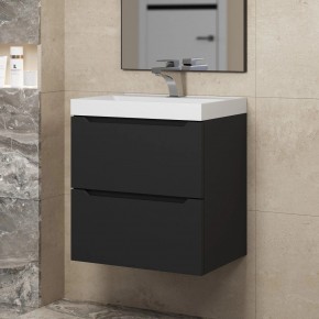 Тумба под раковину Uperwood Tanos 50 см, подвесная, черная матовая в Талице - talica.mebel24.online | фото