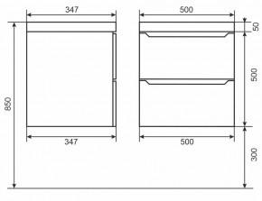 Тумба под раковину Uperwood Tanos 50 см, подвесная, черная матовая в Талице - talica.mebel24.online | фото 3