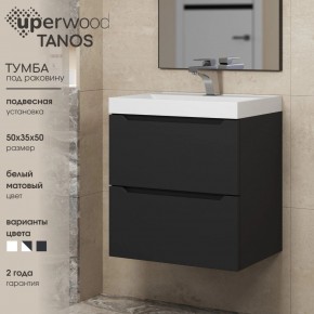 Тумба под раковину Uperwood Tanos 50 см, подвесная, черная матовая в Талице - talica.mebel24.online | фото 4
