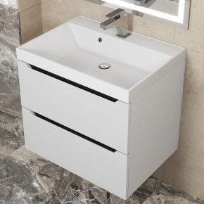 Тумба под раковину Uperwood Tanos 60 см, подвесная, белая/графит в Талице - talica.mebel24.online | фото 10