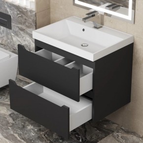 Тумба под раковину Uperwood Tanos 60 см, подвесная, черная матовая в Талице - talica.mebel24.online | фото 2