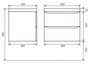 Тумба под раковину Uperwood Tanos 60 см, подвесная, черная матовая в Талице - talica.mebel24.online | фото 6