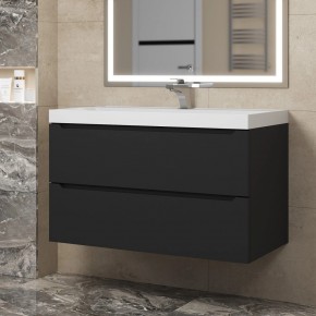 Тумба под раковину Uperwood Tanos 90 см, подвесная, черная матовая в Талице - talica.mebel24.online | фото