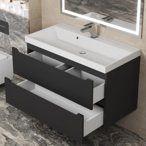 Тумба под раковину Uperwood Tanos 90 см, подвесная, черная матовая в Талице - talica.mebel24.online | фото 10