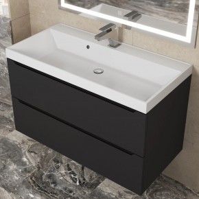 Тумба под раковину Uperwood Tanos 90 см, подвесная, черная матовая в Талице - talica.mebel24.online | фото 11