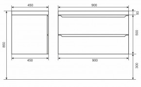 Тумба под раковину Uperwood Tanos 90 см, подвесная, черная матовая в Талице - talica.mebel24.online | фото 6