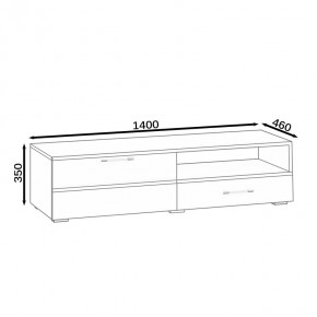 Тумба под ТВ Ларго 1,4, цвет корпус дуб сонома/фасады МДФ белый глянец, ШхГхВ 140х46х35 см., НЕ универсальная сборка в Талице - talica.mebel24.online | фото 10