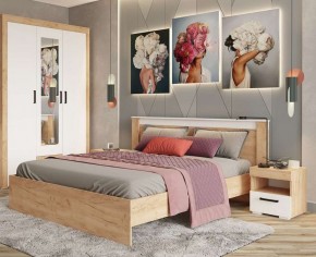 Тумба прикроватная Адель дуб крафт золотой/белый в Талице - talica.mebel24.online | фото 3