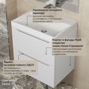 Тумба с раковиной Uperwood Tanos 50 см, подвесная, белая матовая в Талице - talica.mebel24.online | фото 6