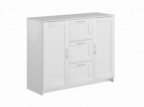Тумба СИРИУС двухдверная с тремя ящиками, цвет белый в Талице - talica.mebel24.online | фото