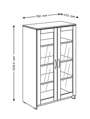 Тумба СИРИУС с двумя стеклянными дверьми, цвет белый в Талице - talica.mebel24.online | фото 6