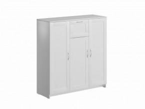 Тумба СИРИУС трехдверная с одним ящиком, цвет белый в Талице - talica.mebel24.online | фото