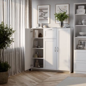 Тумба СИРИУС трехдверная с одним ящиком, цвет белый в Талице - talica.mebel24.online | фото 4