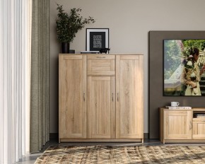 Тумба СИРИУС трехдверная с одним ящиком, цвет Дуб Сонома в Талице - talica.mebel24.online | фото 4