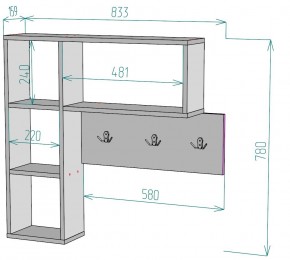 Вешалка настенная для одежды V28 в Талице - talica.mebel24.online | фото 2