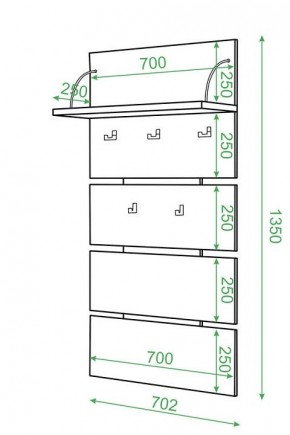 Вешалка настенная Домино нельсон СТ-50 в Талице - talica.mebel24.online | фото 2