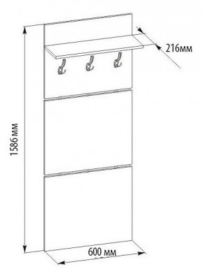 Вешалка настенная ВШ-5.1 в Талице - talica.mebel24.online | фото