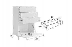 ЗЕФИР Гостиная К1 (белое дерево/белый муар) в Талице - talica.mebel24.online | фото 3